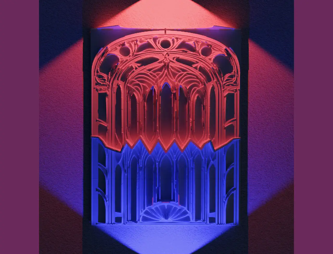 Two-colour light mixing under directional illumination