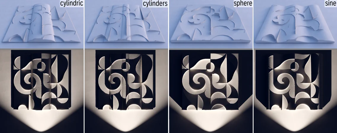 Shadow-casting structures on curved surfaces